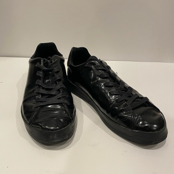 rag & bone Shoes - Rag & Bone RB1 Black Glossy Leather Sneakers